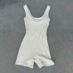 SKIMS Size Small NWT Rib One Piece Bodysuit Romper Tank Bone AP-BSS-1490
